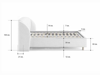Кровать Сонум Valencia Экокожа Белый (с подъемным механизмом) 160х200