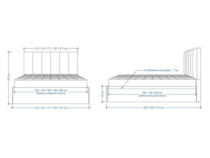 Кровать Lonax Милана велюр Dolly-1 140х195