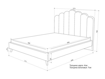 Кровать Sontelle Style Lixano Luxa Milk 140х200
