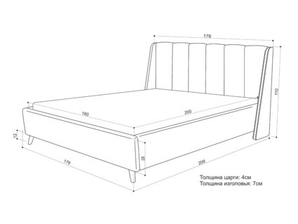 Кровать Sontelle Style Skordia Luxa Milk 160х190