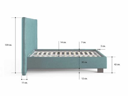 Кровать Сонум Barbara Рогожка Мокко 160х200