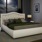 Кровать Sleeptek Premier 6 Экокожа White (с подъемным механизмом) 200х200